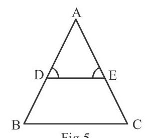 Triangle ABC with points D on AB and E on AC, Fig. 5
