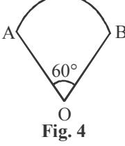 Sector with angle 60° at centre O