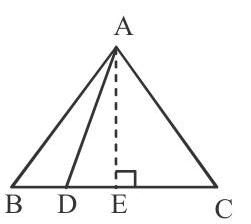 Equilateral triangle ABC with point D on BC and altitude AE