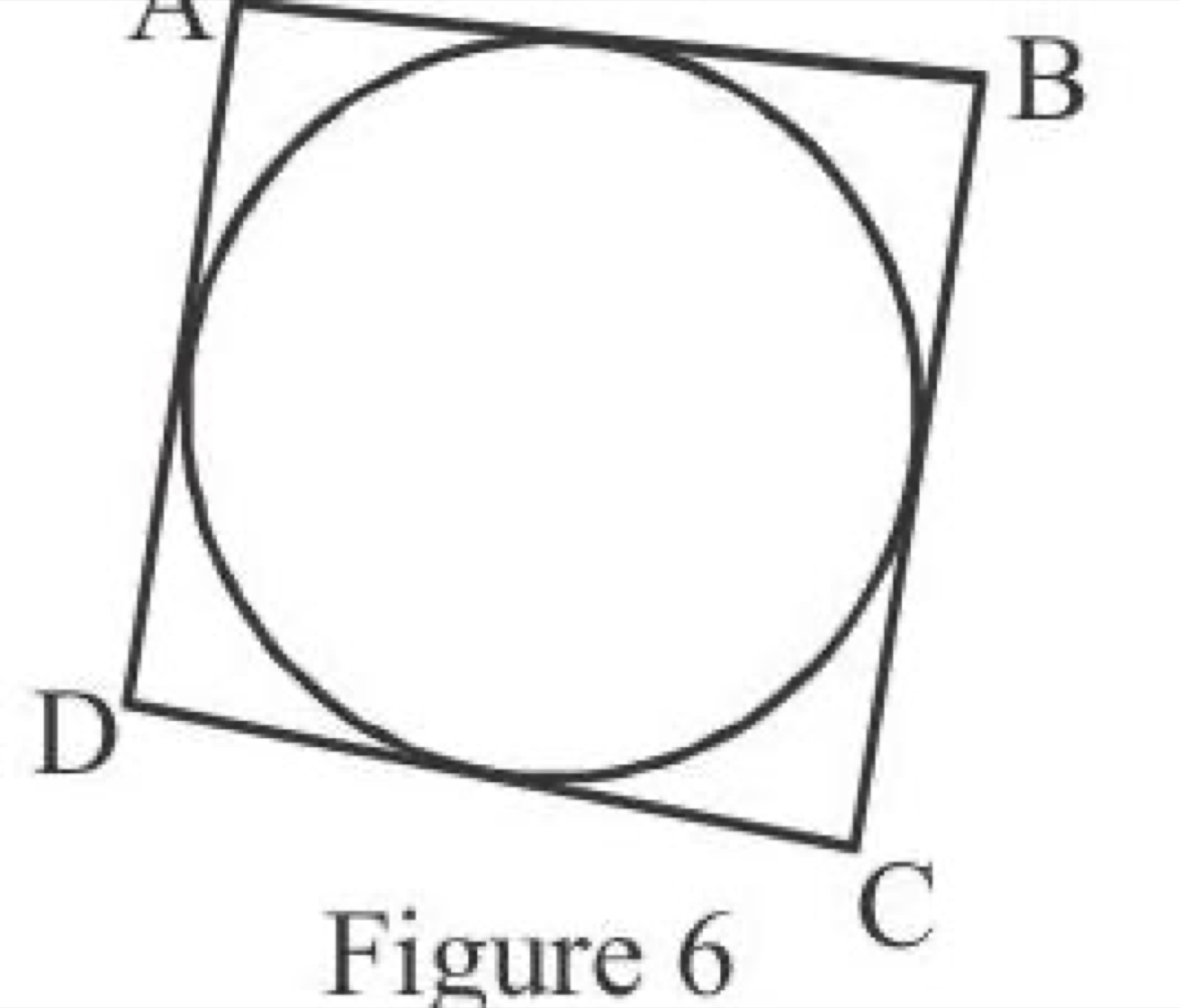 Quadrilateral ABCD circumscribing a circle
