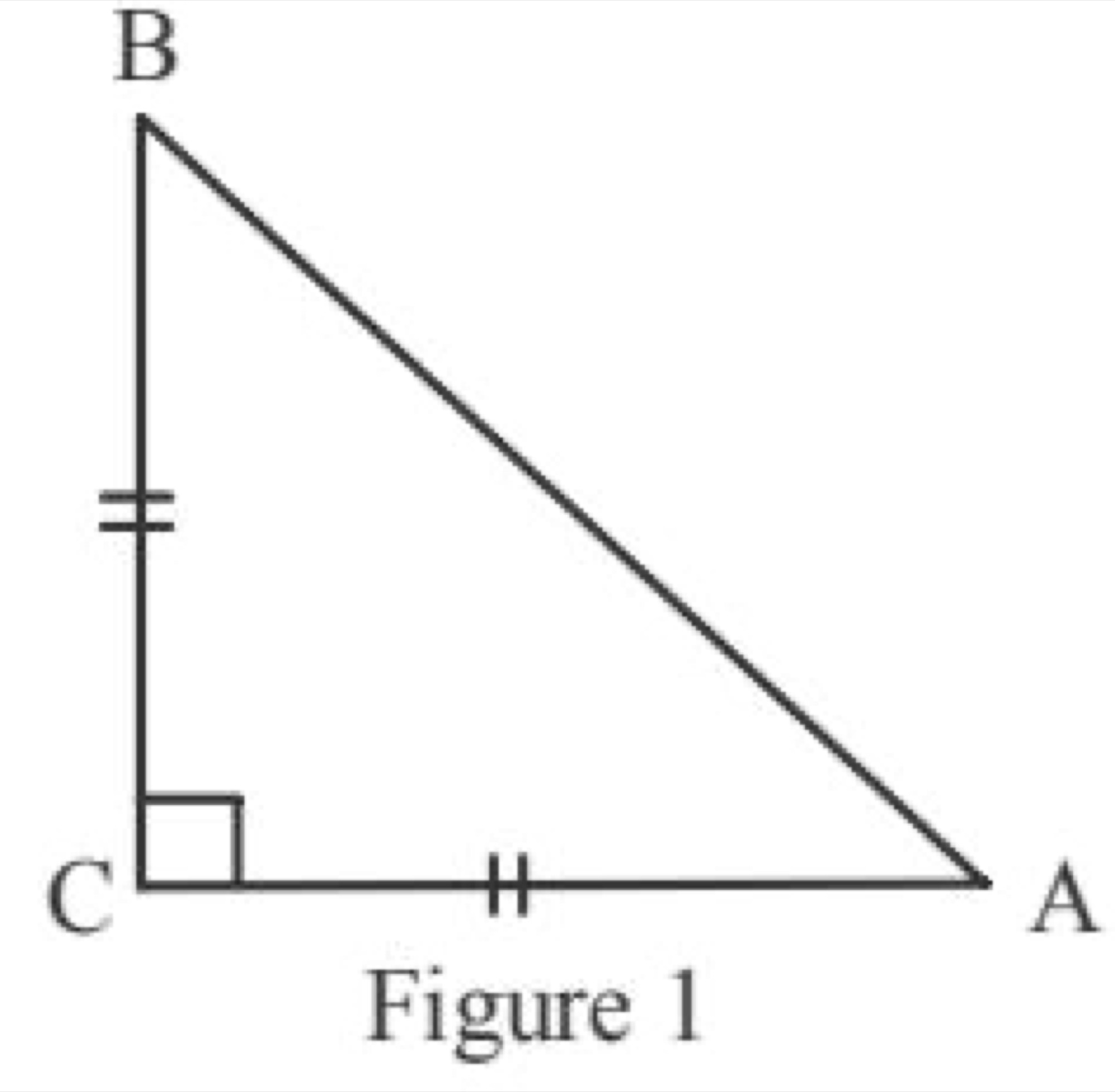 Isosceles right triangle ABC with right angle at C