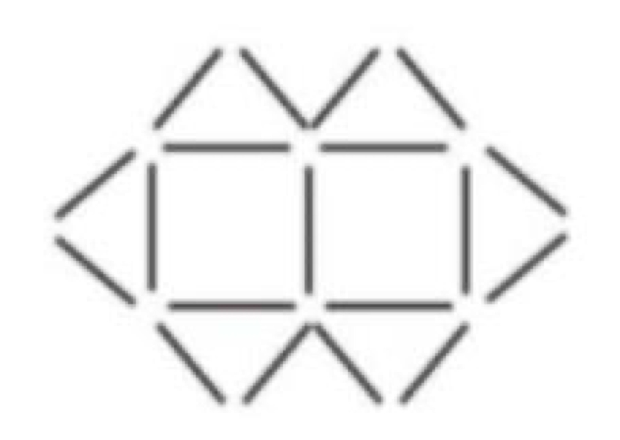 Figure 3 - matchstick pattern with 2 squares and more triangles