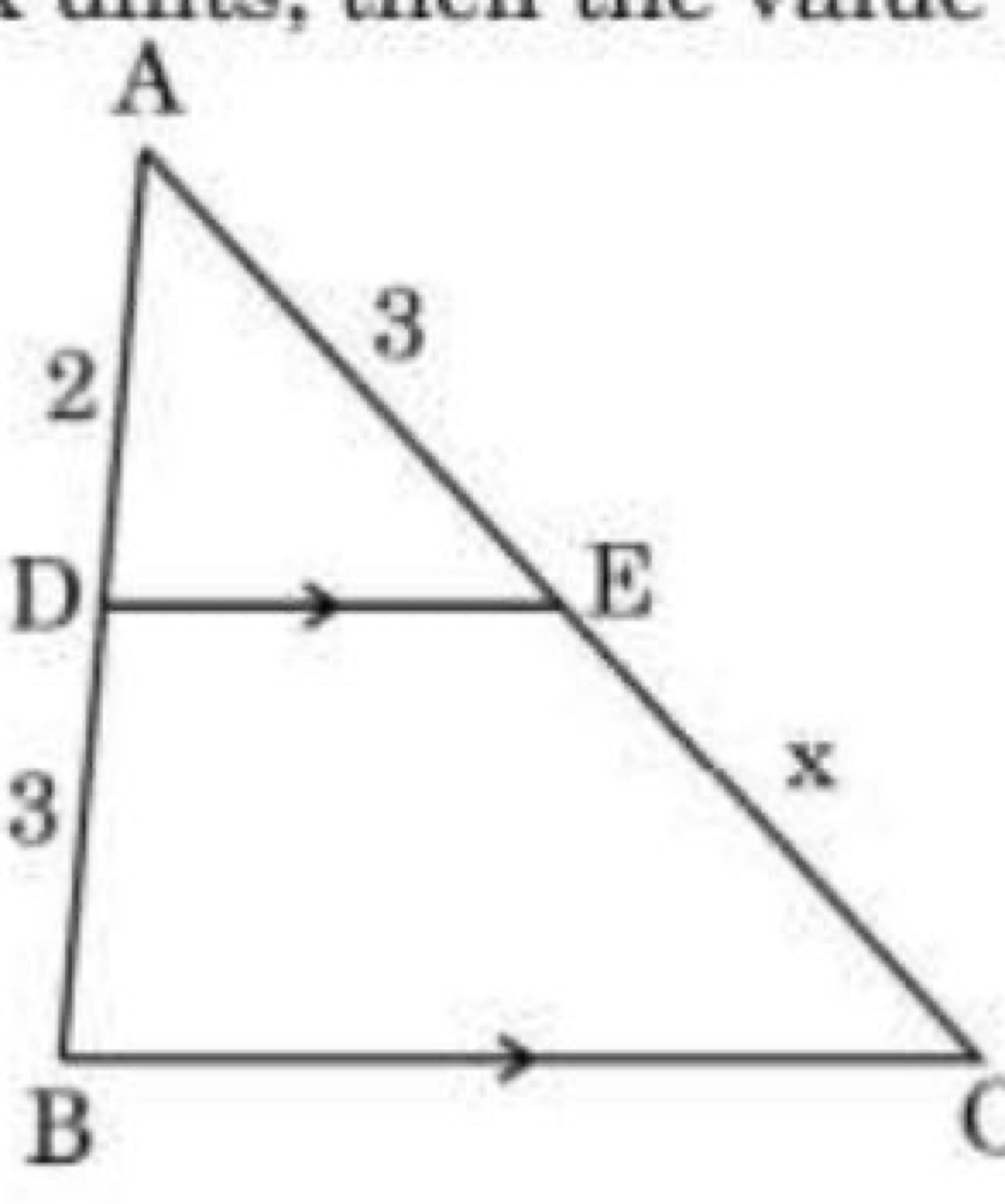 Triangle with DE parallel to BC