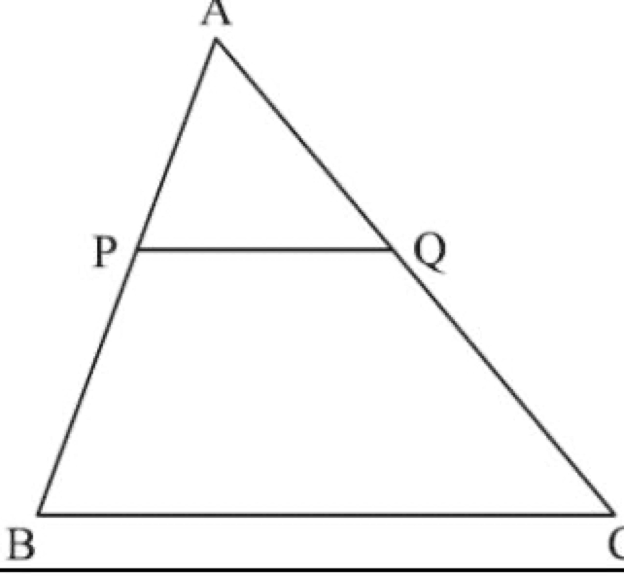 Triangle ABC with PQ parallel to BC