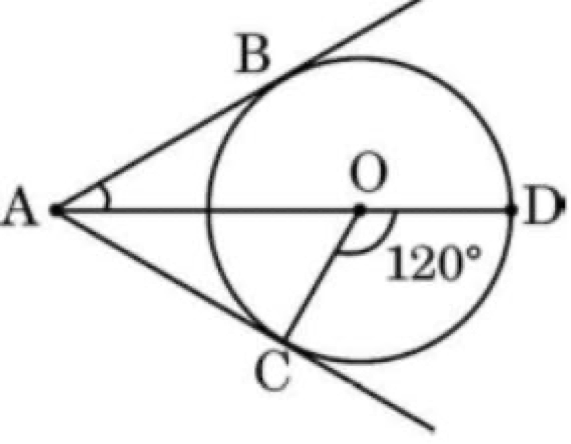 Circle with tangents AC and AB