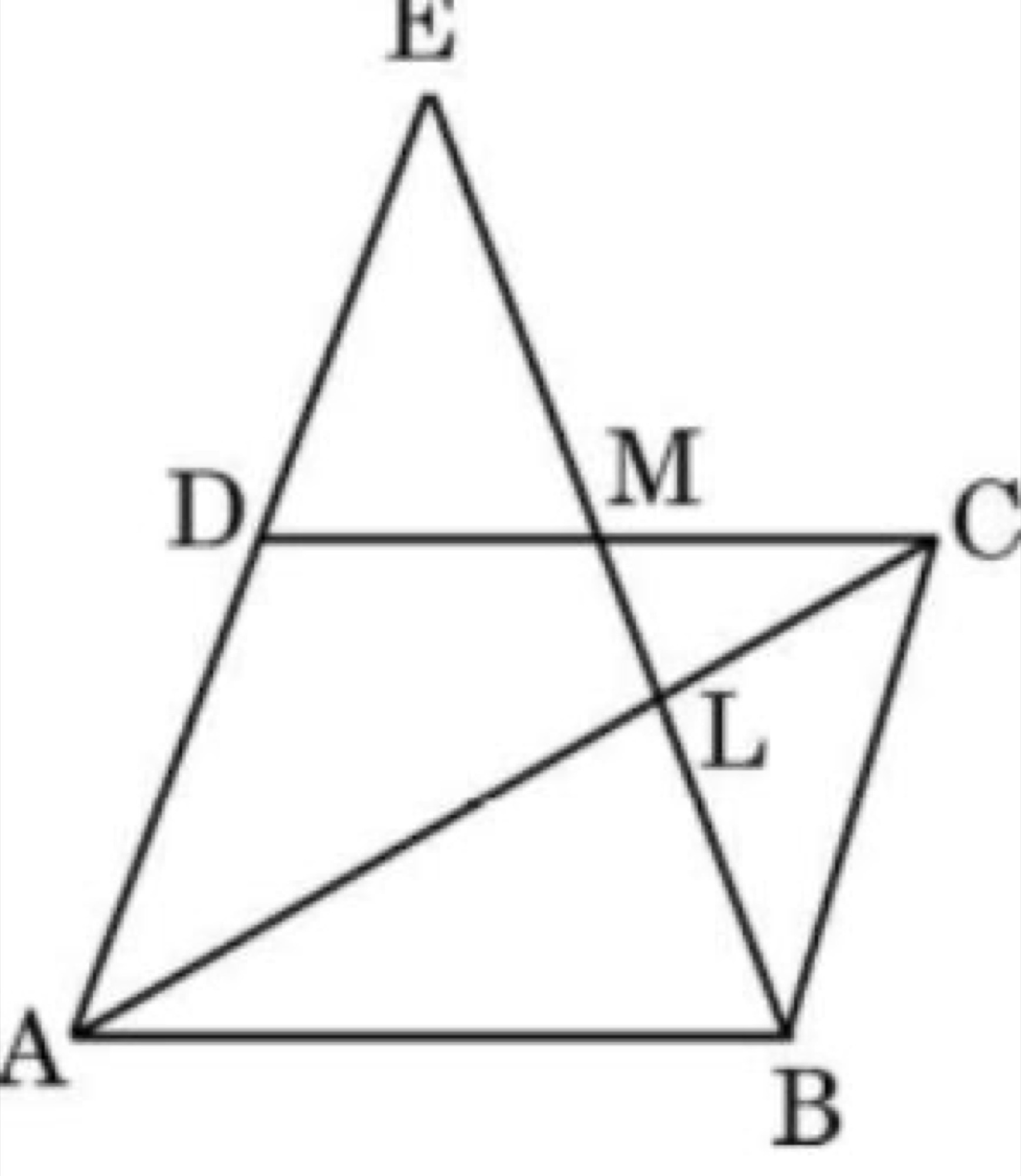 Parallelogram ABCD with E, M, L
