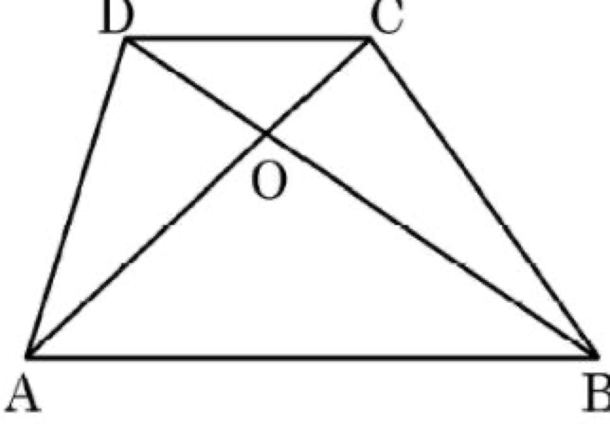 Trapezium ABCD with diagonals intersecting at O