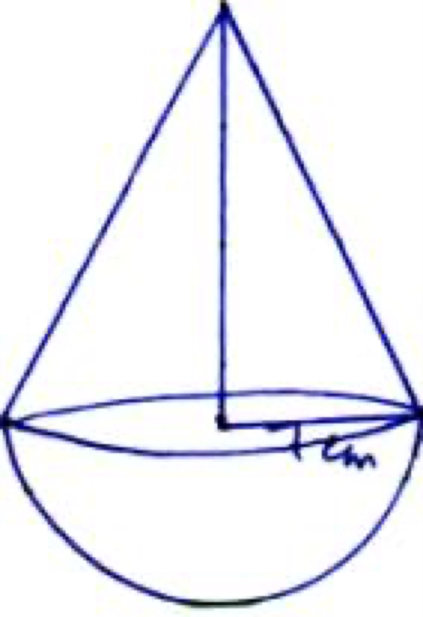 Cone surmounted on hemisphere