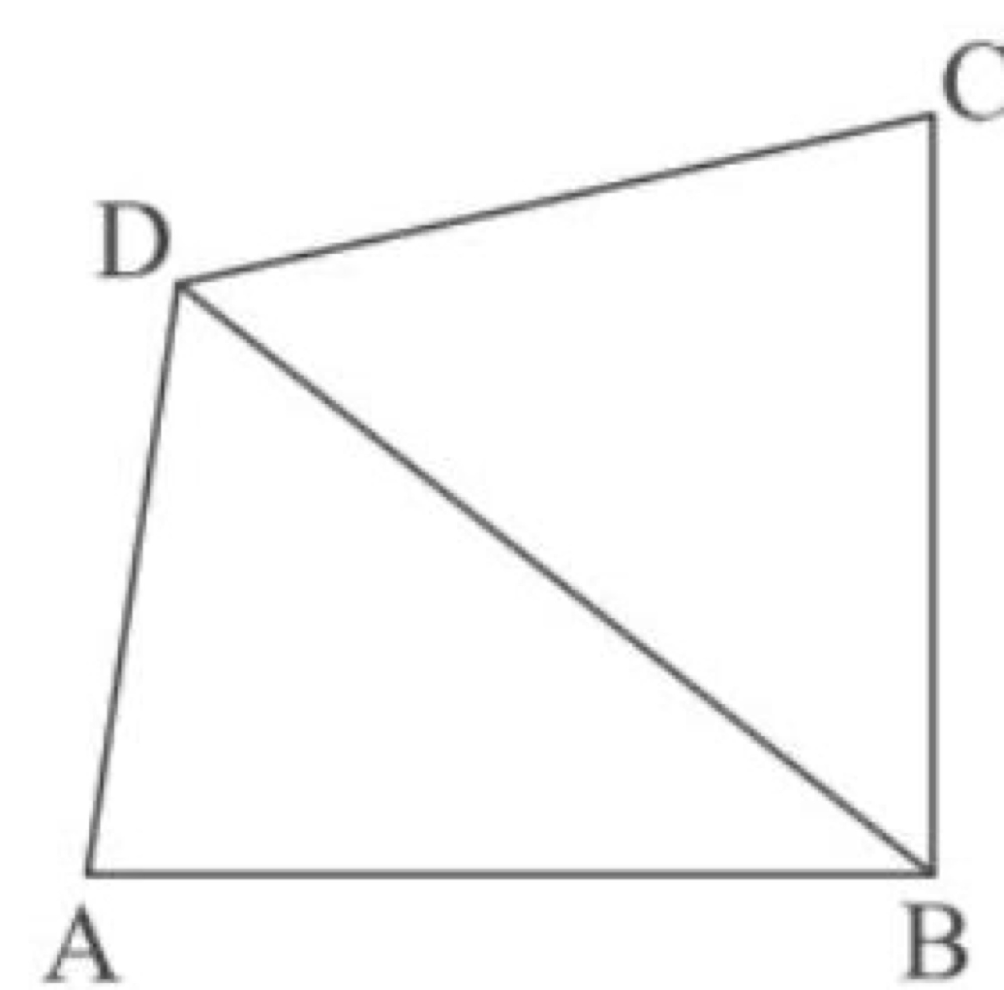 Quadrilateral ABCD with diagonal BD