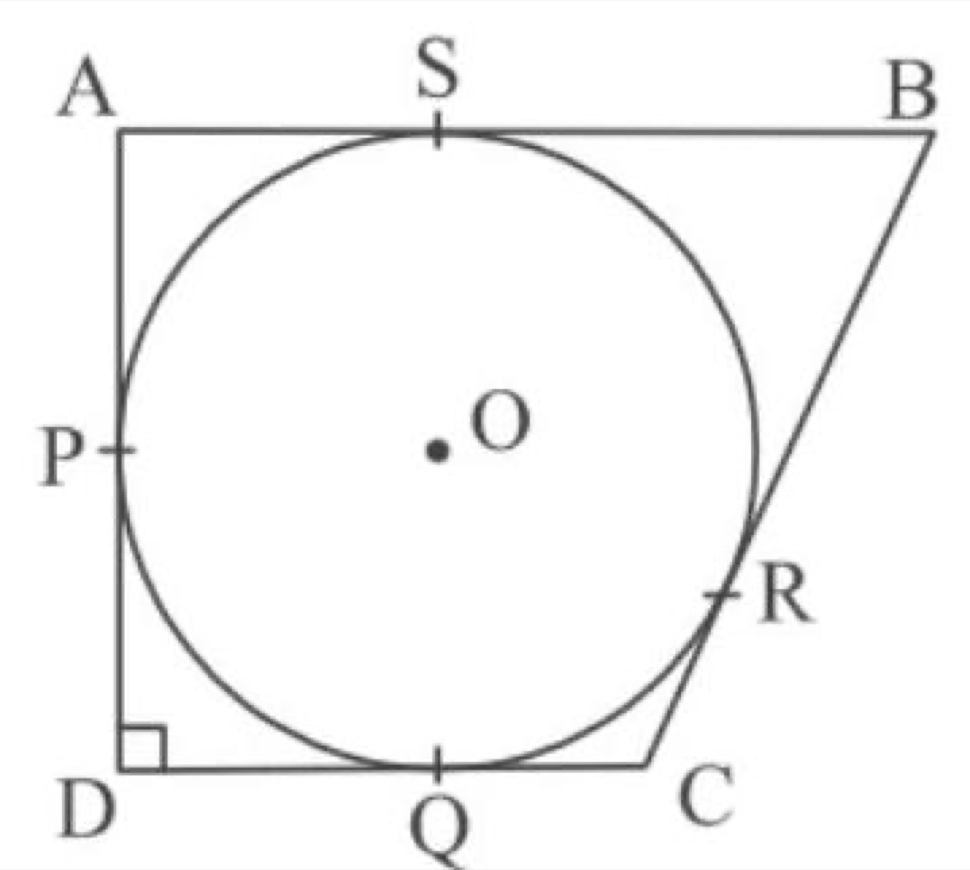 Circle inscribed in quadrilateral ABCD