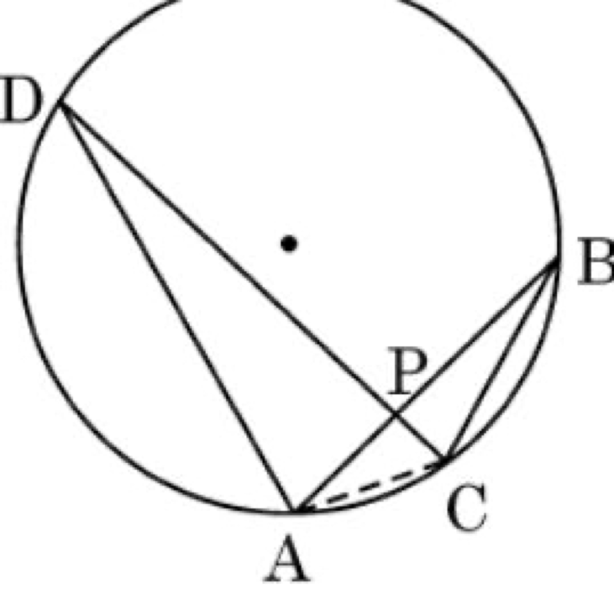 Circle with chords AB and CD intersecting at P