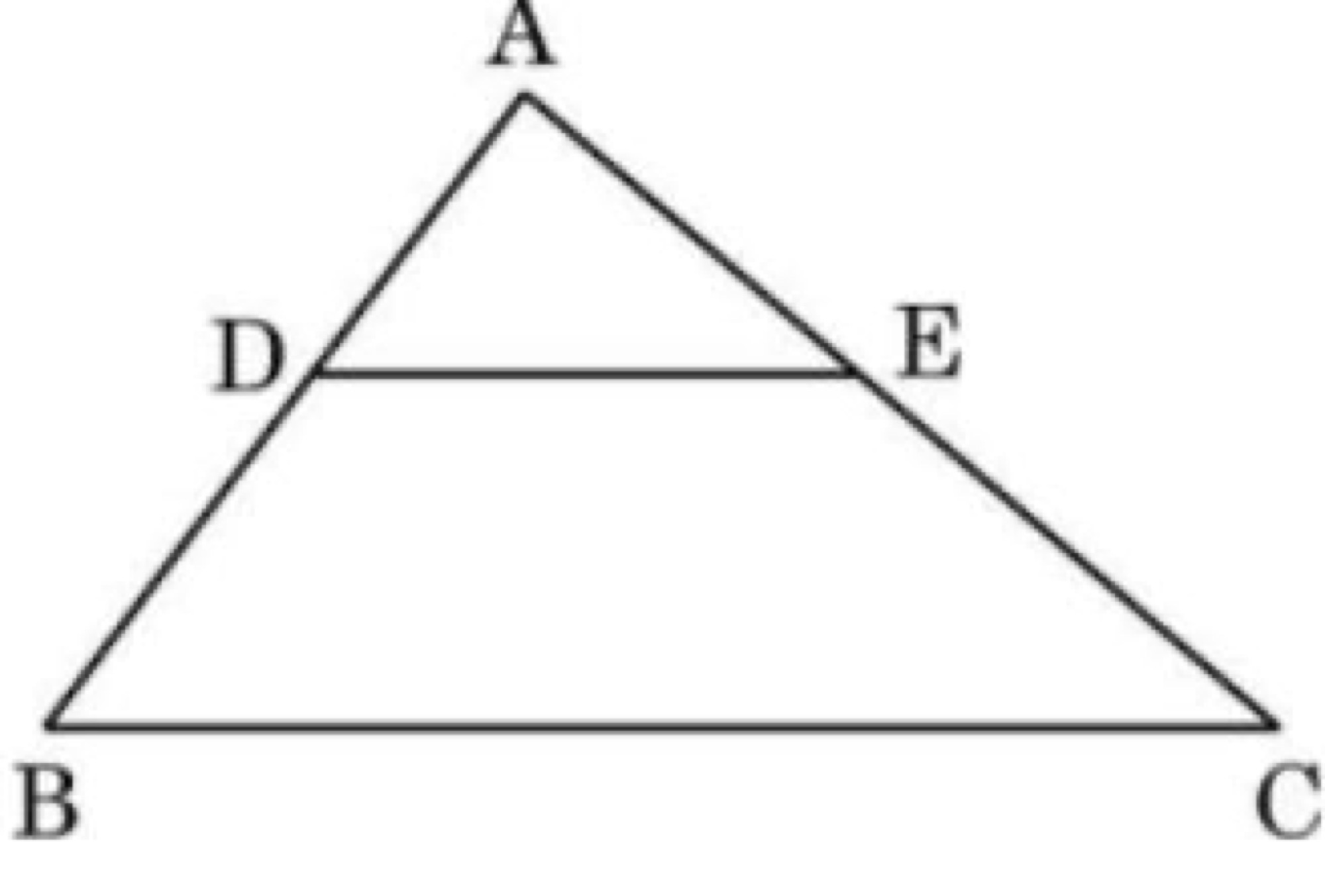 Triangle ABC with DE parallel to BC