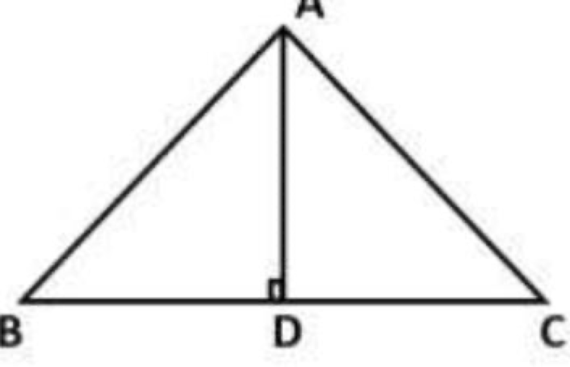 Triangle ABC with AD perpendicular to BC