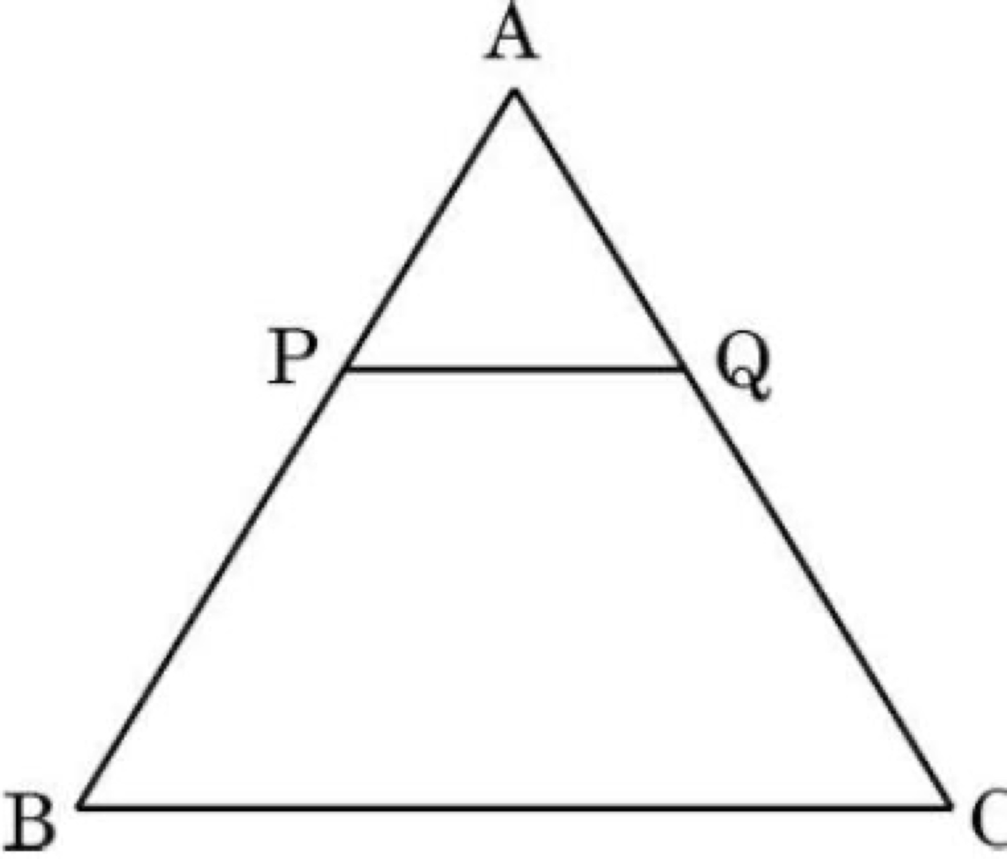 Triangle ABC with PQ parallel to BC
